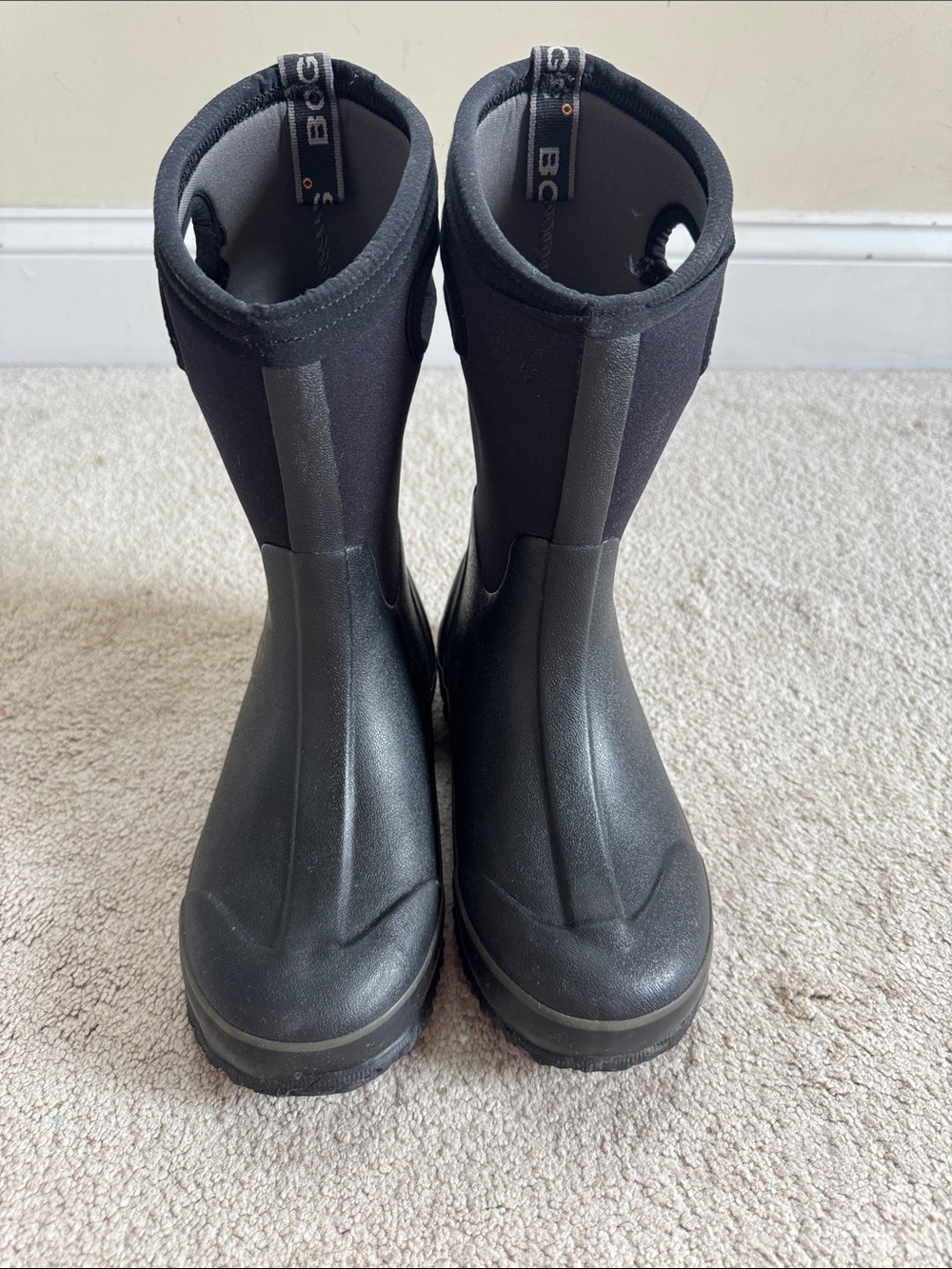 Bogs Kids Black Neoprene Waterproof Rain & Snow Boots